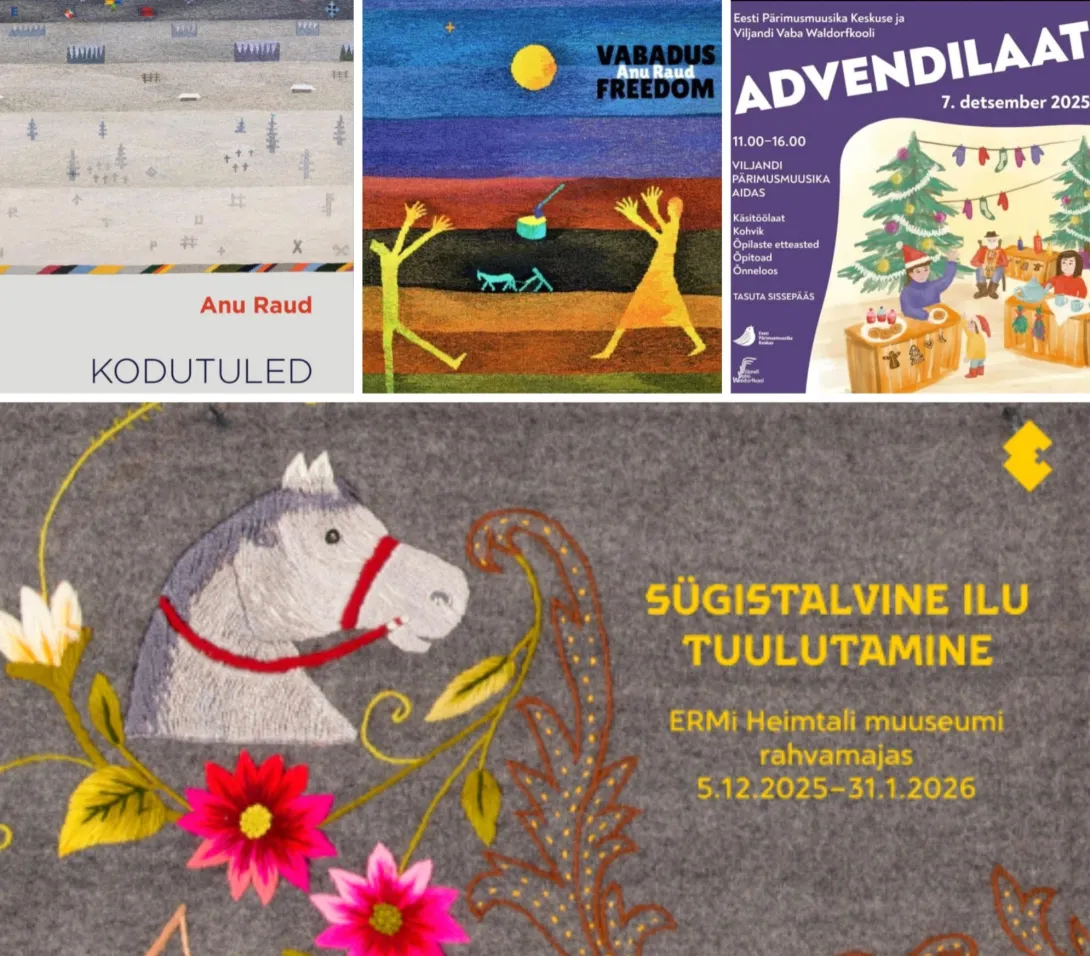 Jõulueelne retk külla Anu Rauale Kääriku tallu, ERMi Heimtali muuseumisse ja Advendilaadala ja disainiturule Viljandi Pärimusmuusika Aita